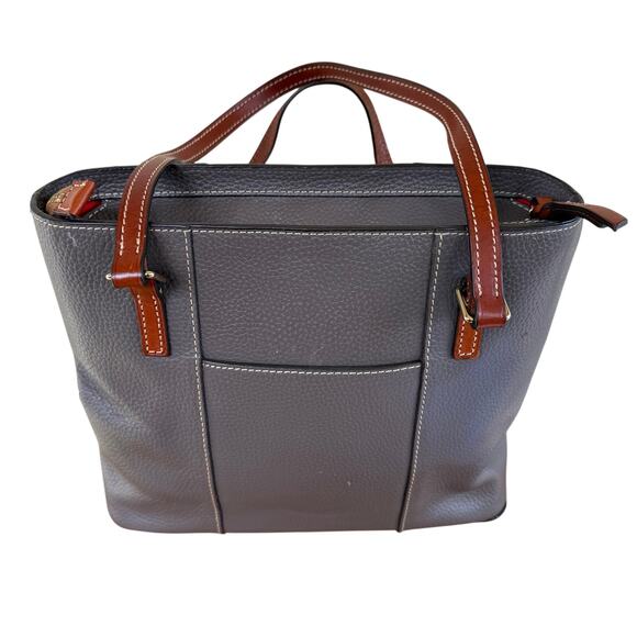 Dooney and Bourke Grey Pebbled Leather Zip Tote - Picture 2 of 13